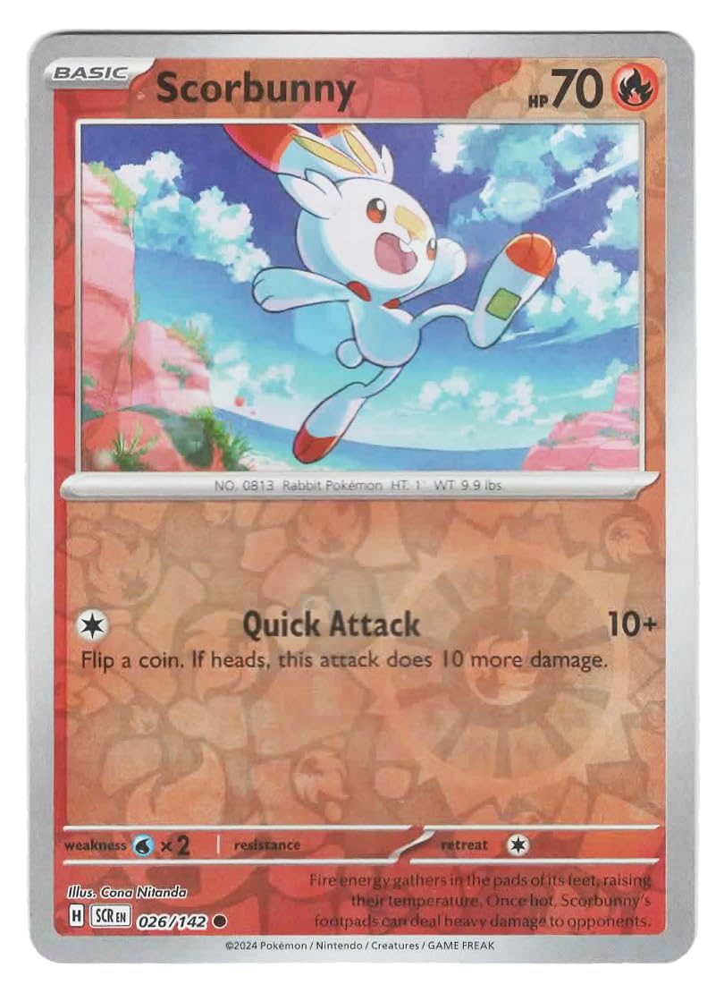 Amazon.com: Pokemon - Scorbunny 026/142 - Stellar Crown Reverse